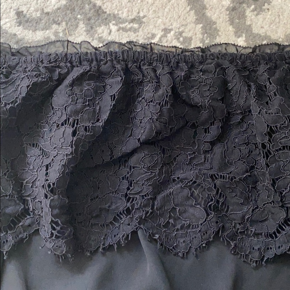 White House Black Market Black Lace Off the Shoulder Blouse - Picture 3 of 3